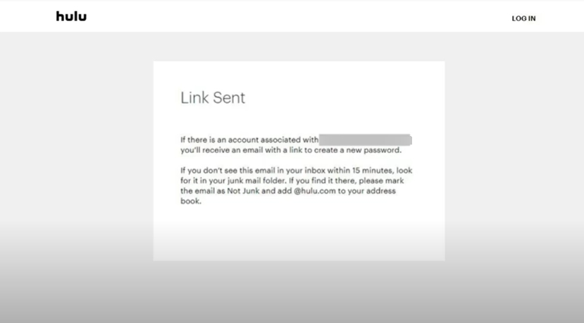 Hulu Password Reset Email Not Sending